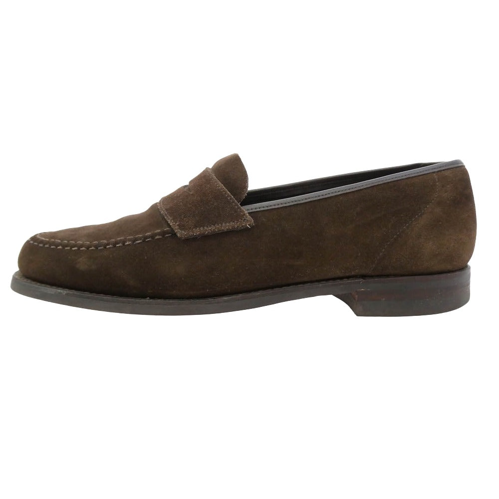 CROCKETT&JONES クロケットアンドジョーンズ 6254 HARVARD 2 ハーバード 2 スエード ペニーローファー ダークブラウン系 7.5E【中古】