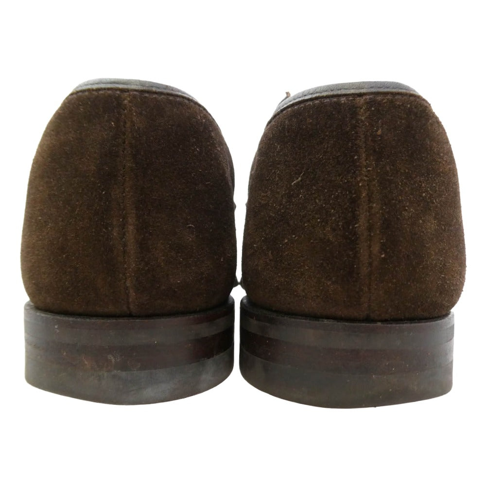 CROCKETT&JONES クロケットアンドジョーンズ 6254 HARVARD 2 ハーバード 2 スエード ペニーローファー ダークブラウン系 7.5E【中古】