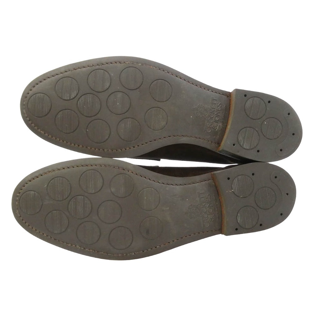 CROCKETT&JONES クロケットアンドジョーンズ 6254 HARVARD 2 ハーバード 2 スエード ペニーローファー ダークブラウン系 7.5E【中古】