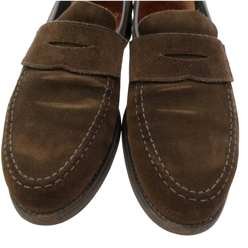 CROCKETT&JONES クロケットアンドジョーンズ 6254 HARVARD 2 ハーバード 2 スエード ペニーローファー ダークブラウン系 7.5E【中古】