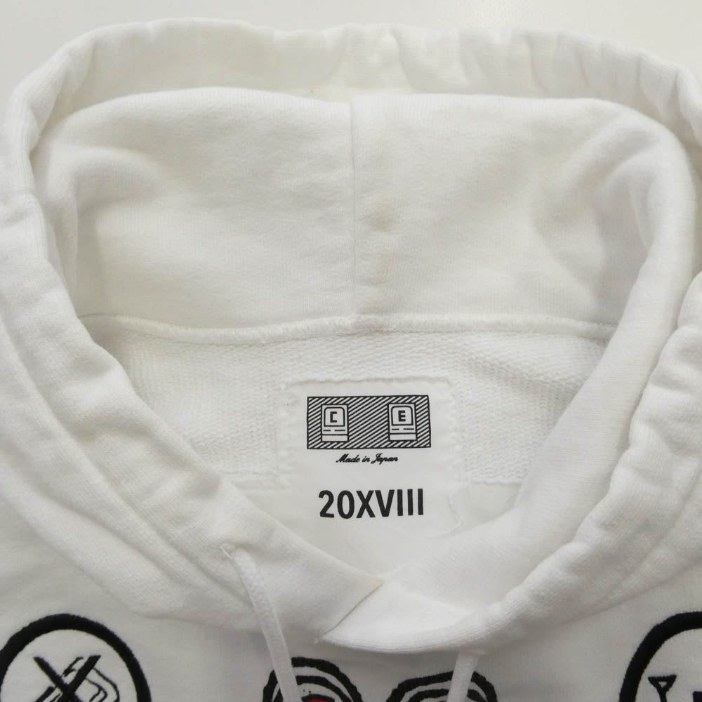 シーイー HAND MOBILE HEAVY HOODY ハンドモバイル ヘヴィーウェイト プルオーバーパーカー ホワイト系 M【中古】