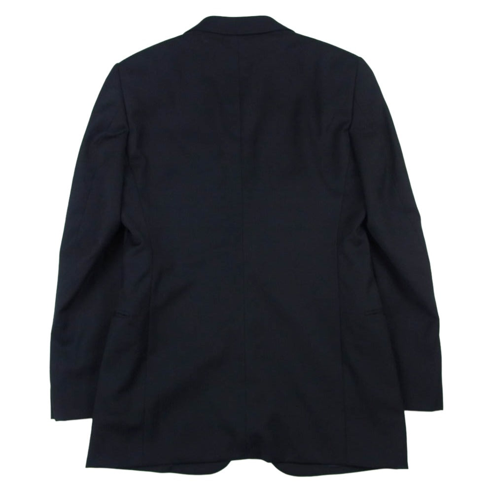 ARMANI COLLEZIONI アルマーニコレッツォーニ 1B50S0 イタリア製 2B 本切羽 ピークドラペル ストライプ テーラード ジャケット ブラック系 44【中古】