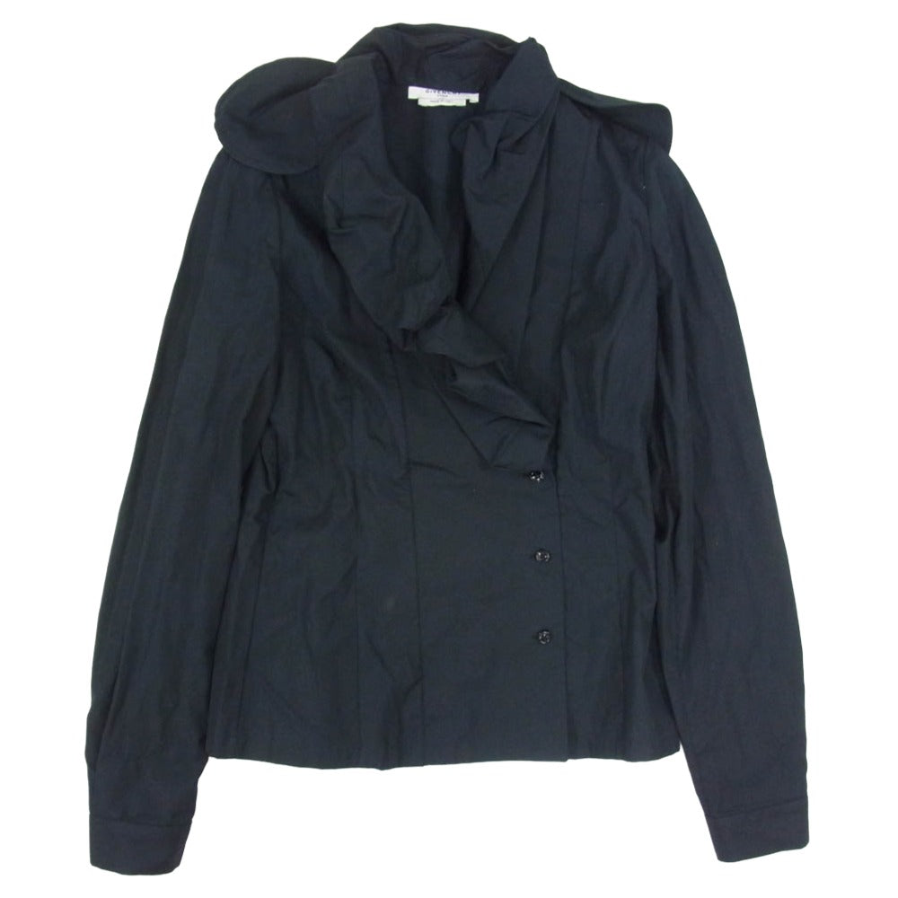 GIVENCHY ジバンシィ 65 6043 14 変形 フリル ブラウス シャツ ジャケット ブラック系 36【中古】