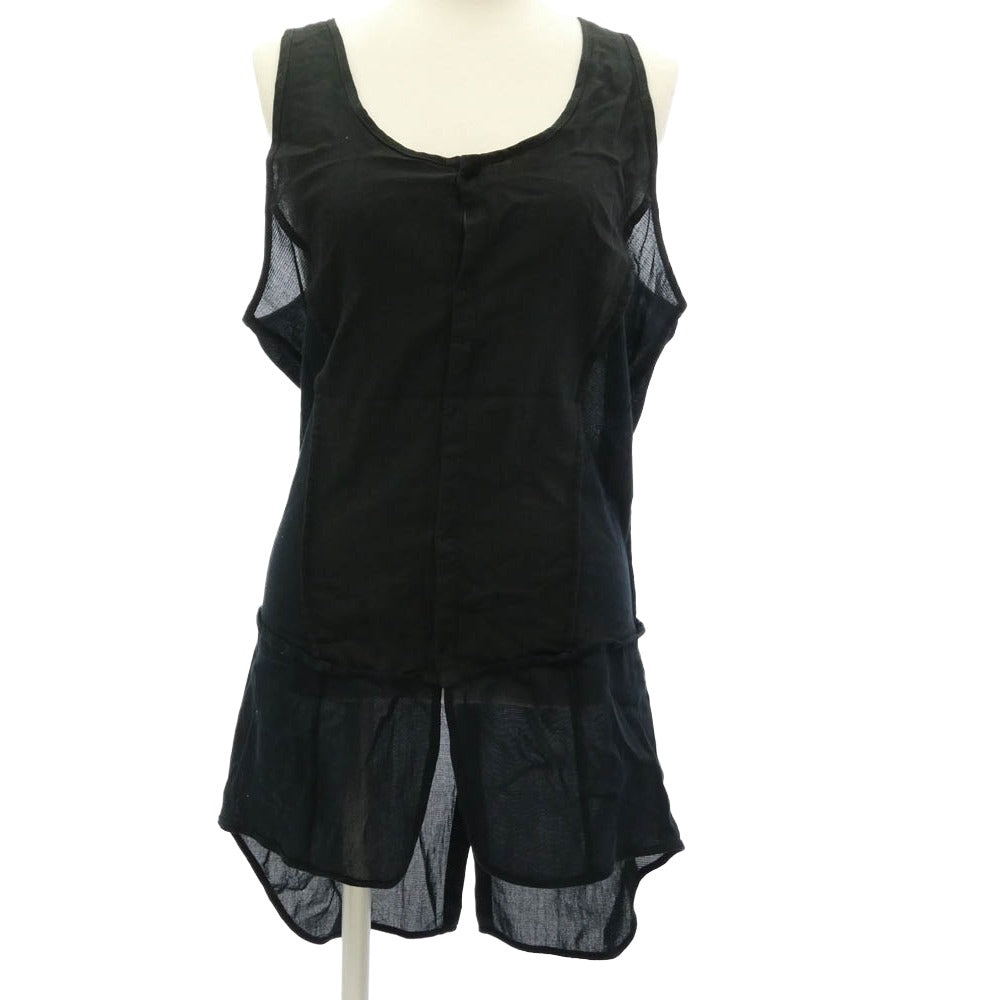 ANN DEMEULEMEESTER アンドゥムルメステール 4201 M 352-01-14006 本人期 ノースリーブ カーディガン ベスト ブラック系 XS【中古】