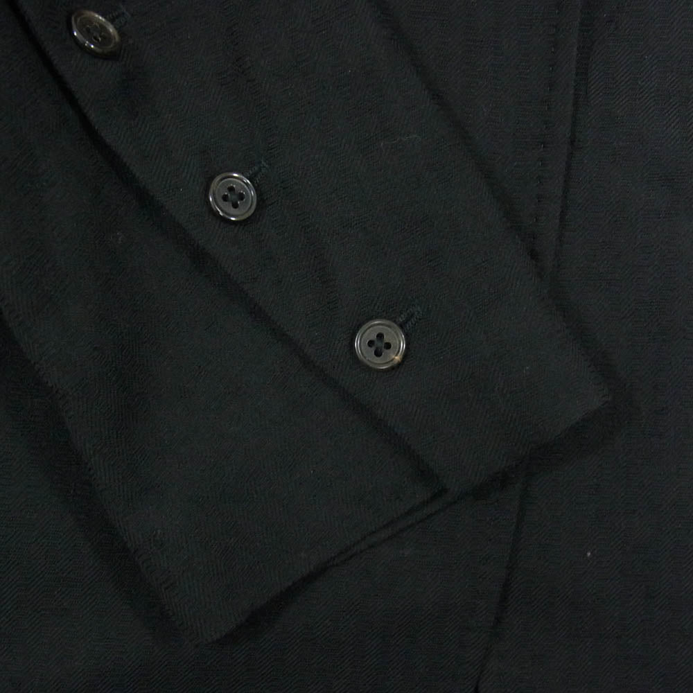 ANN DEMEULEMEESTER アンドゥムルメステール 4201 M 352-21-65015 ウール AMFステッチ 本開き スリーブボタン テーラード ロング ジャケット コート ブラック系 36【中古】