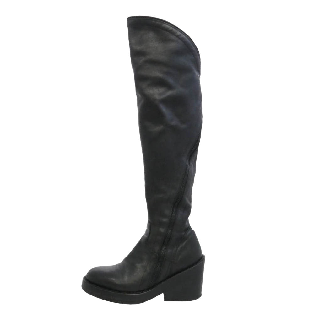 ANN DEMEULEMEESTER アンドゥムルメステール レザー スパイラルジップ