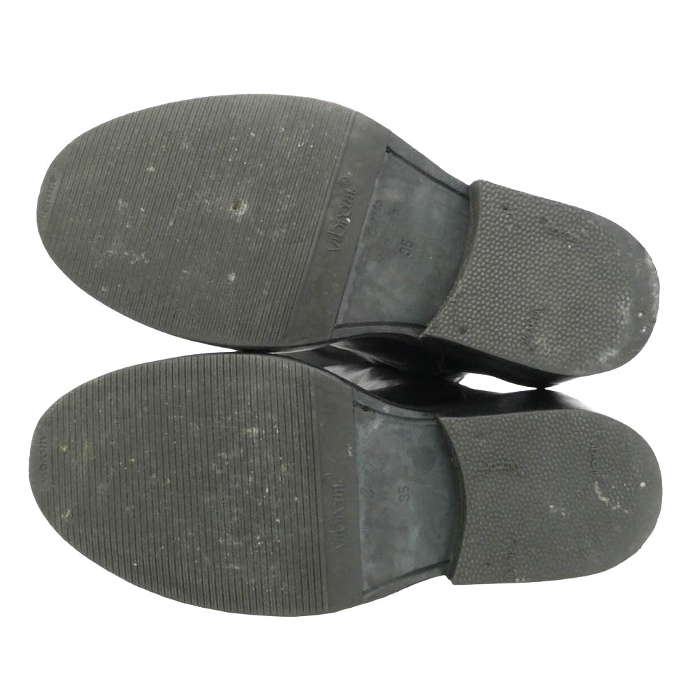 ANN DEMEULEMEESTER アンドゥムルメステール レザー スパイラルジップ ニーハイ ロング ブーツ ブラック系 35【中古】