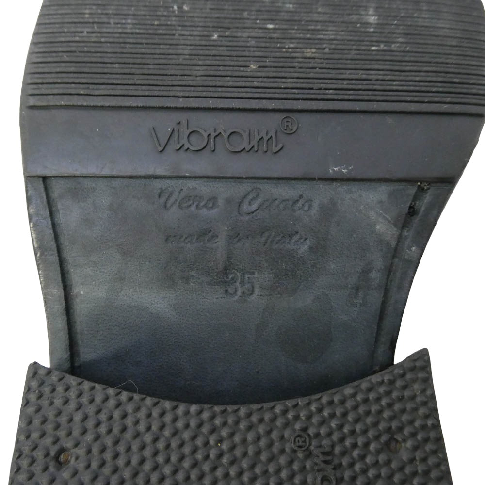 ANN DEMEULEMEESTER アンドゥムルメステール レザー スパイラルジップ ニーハイ ロング ブーツ ブラック系 35【中古】