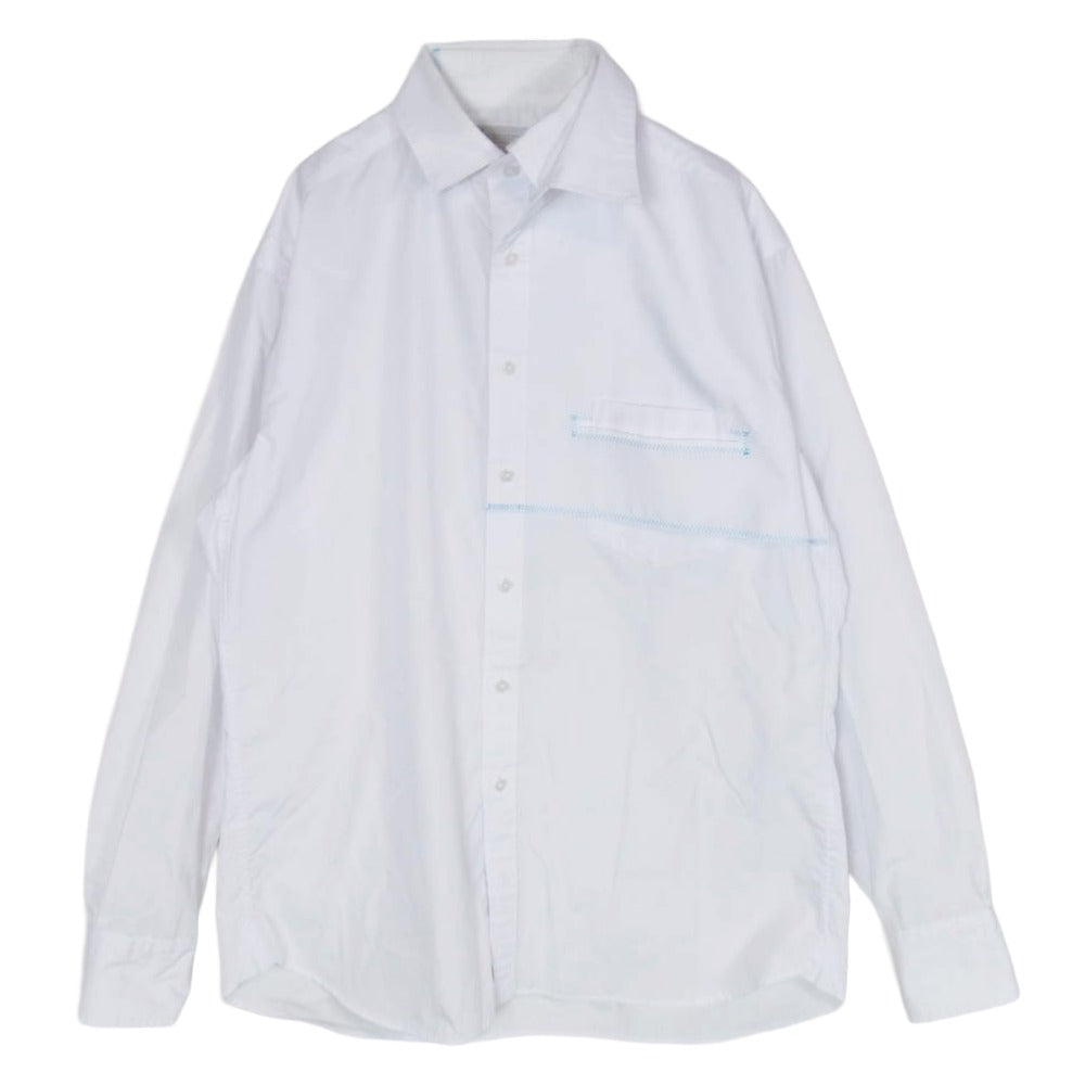 kolor カラー 23SS 23SCM-B02112 Double collar shirt with contrast stitching ドッキング レイヤード シャツ ホワイト系 2【中古】