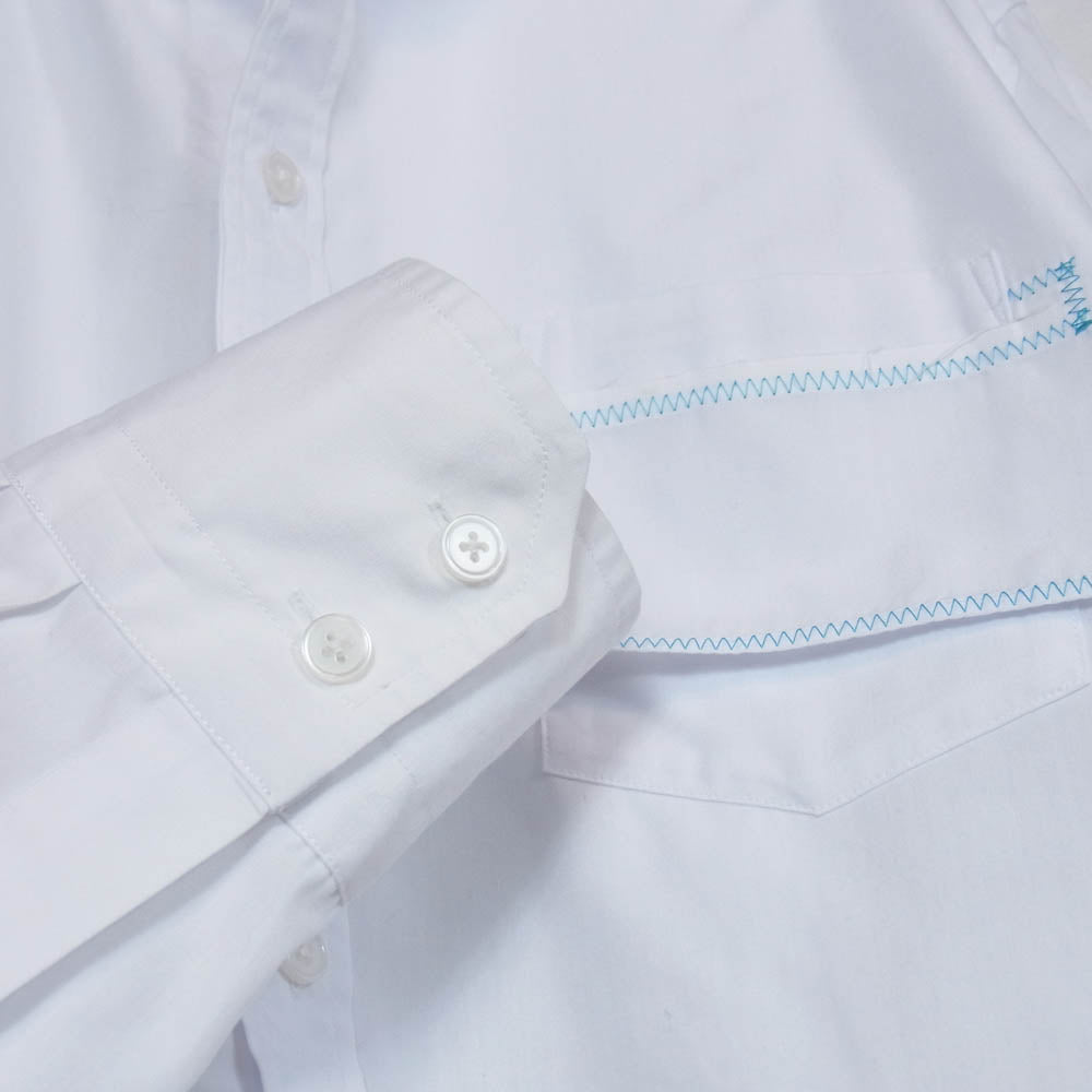 kolor カラー 23SS 23SCM-B02112 Double collar shirt with contrast stitching ドッキング レイヤード シャツ ホワイト系 2【中古】