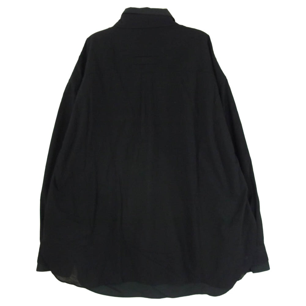 ssstein シュタイン 21AW ST.321 OVERSIZED LAYERED GAUZE SHIRT オーバーサイズド レイヤード ガーゼ シャツ ブラック系 M【中古】
