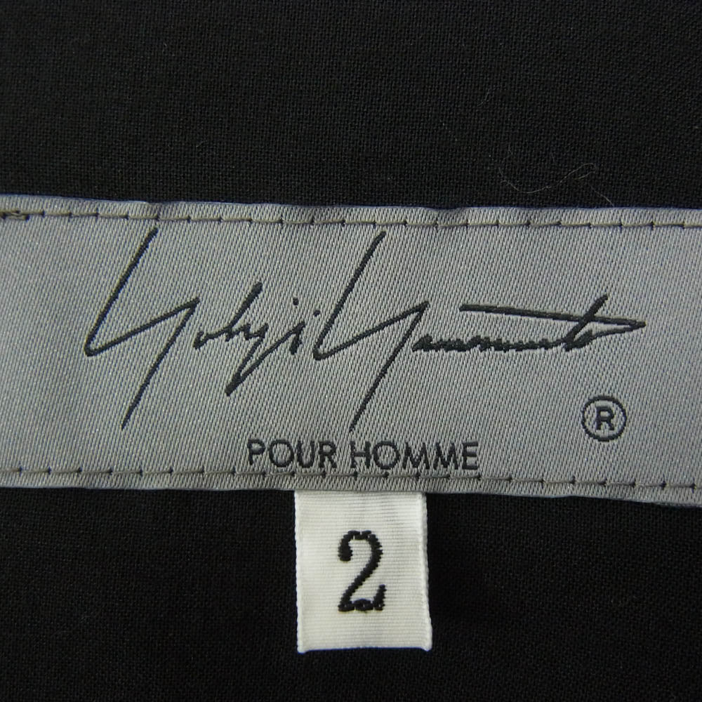 Yohji Yamamoto POUR HOMME ヨウジヤマモトプールオム HE-B32-210 U-截ち切りフリルB プリーツ ロングシャツ ブラック系 2【中古】