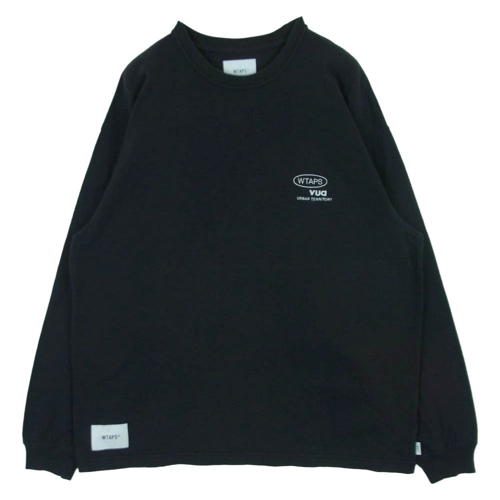 WTAPS ダブルタップス 23SS 232ATDT-CSM06 AII01 LS COTTON 胸ロゴ 刺繍 ワンポイント 長袖 カットソー Tシャツ ダークグレー系 黒に近いダークグレー系 02【中古】
