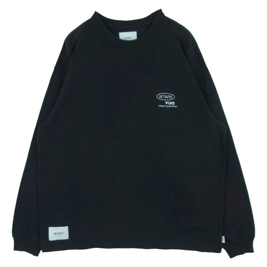 WTAPS ダブルタップス 23SS 232ATDT-CSM06 AII01 LS COTTON 胸ロゴ 刺繍 ワンポイント 長袖 カットソー Tシャツ ダークグレー系 黒に近いダークグレー系 02【中古】
