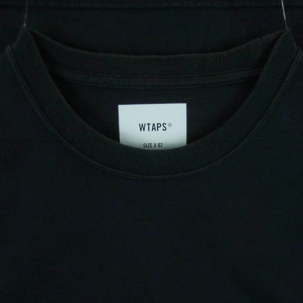 WTAPS ダブルタップス 23SS 232ATDT-CSM06 AII01 LS COTTON 胸ロゴ 刺繍 ワンポイント 長袖 カットソー Tシャツ ダークグレー系 黒に近いダークグレー系 02【中古】