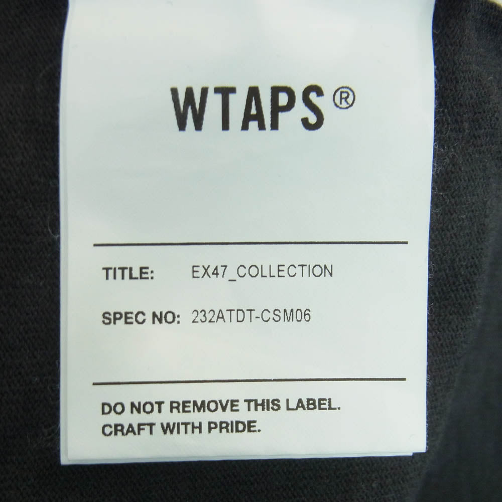 WTAPS ダブルタップス 23SS 232ATDT-CSM06 AII01 LS COTTON 胸ロゴ 刺繍 ワンポイント 長袖 カットソー Tシャツ ダークグレー系 黒に近いダークグレー系 02【中古】