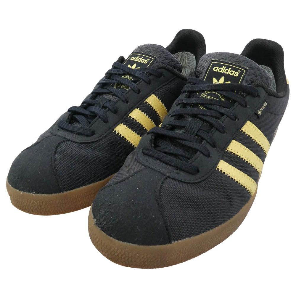 DESCENDANT ディセンダント 23AW IE8480 × adidas Gazelle GORE-TEX Core Black アディダス ガゼル ゴアテックス コアブラック ブラック系 イエロー系 27.5cm【中古】