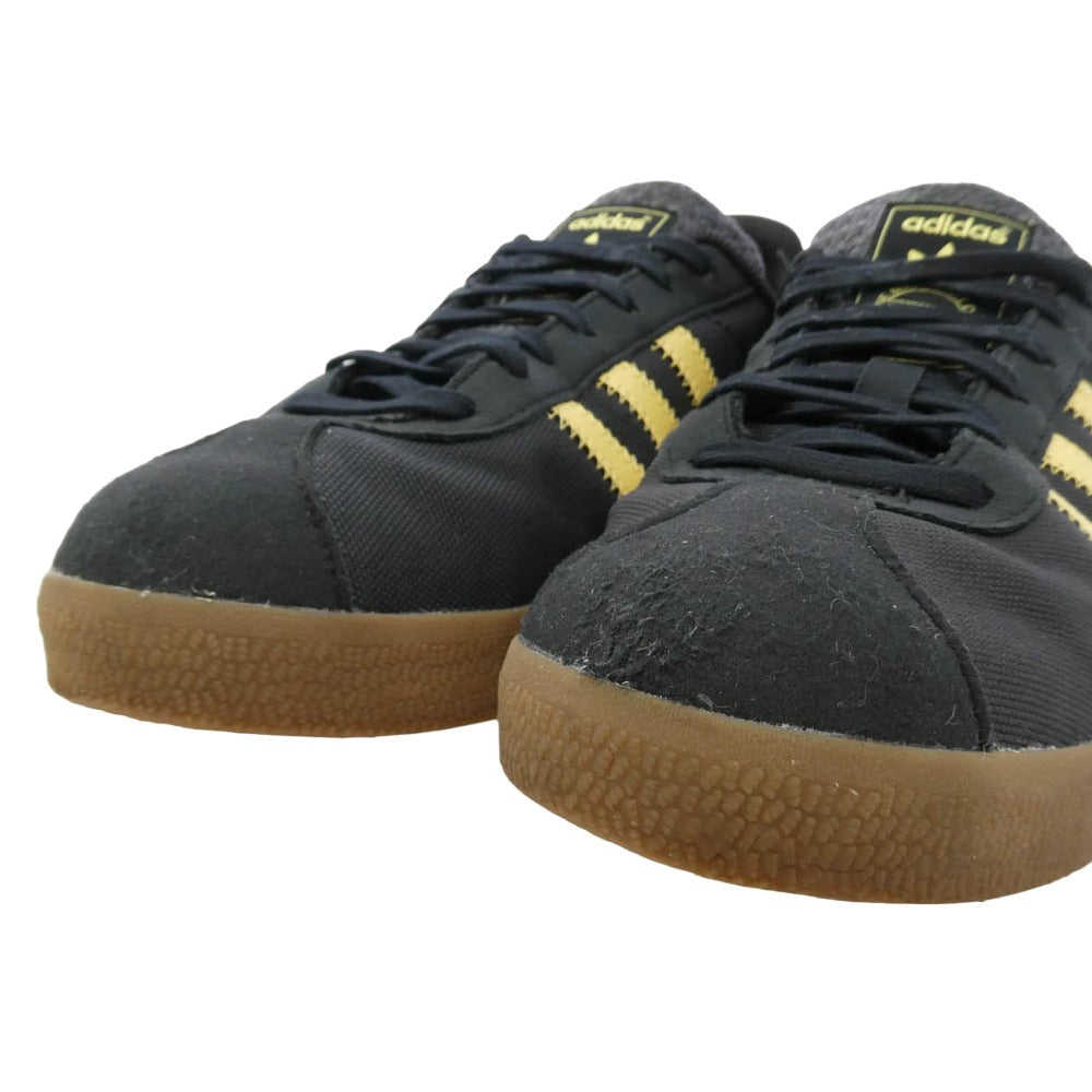 DESCENDANT ディセンダント 23AW IE8480 × adidas Gazelle GORE-TEX Core Black アディダス ガゼル ゴアテックス コアブラック ブラック系 イエロー系 27.5cm【中古】