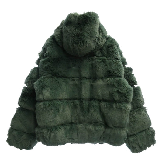 Supreme シュプリーム 21AW 21274SPD-JKM02S × WTAPS Faux Fur Hooded Jacket ダブルタップス フォウ ファー フーディー ジャケット モスグリーン系 L【美品】【中古】