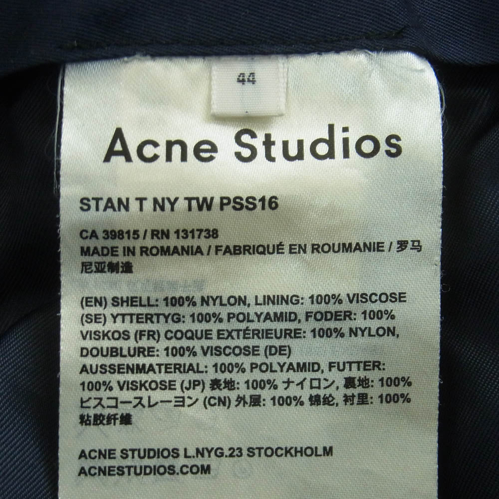 ACNE STUDIOS アクネストゥディオズ PSS16 2009926 スラックス パンツ ルーマニア製 ネイビー系 NAVY 44【中古】