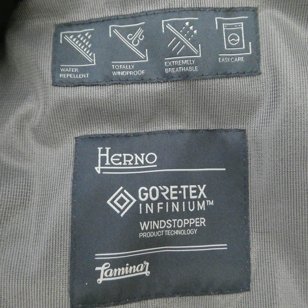 Herno ヘルノ PI108UL GORE-TEX ゴアテックス Laminar ラミナー テーラード ダウン ジャケット ダークネイビー系 46【中古】
