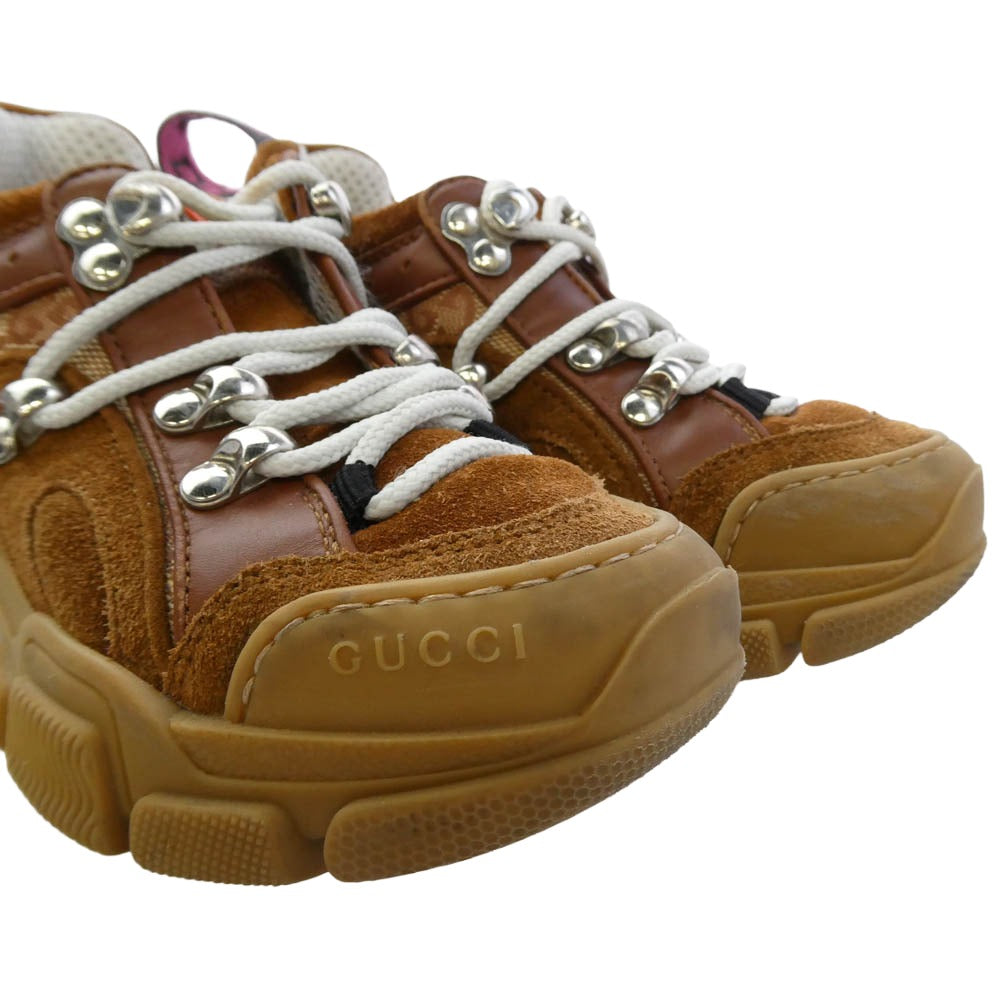 GUCCI グッチ キッズモデル GG柄 フラッシュ トレック ローカットスニーカー ブラウン系 27【中古】