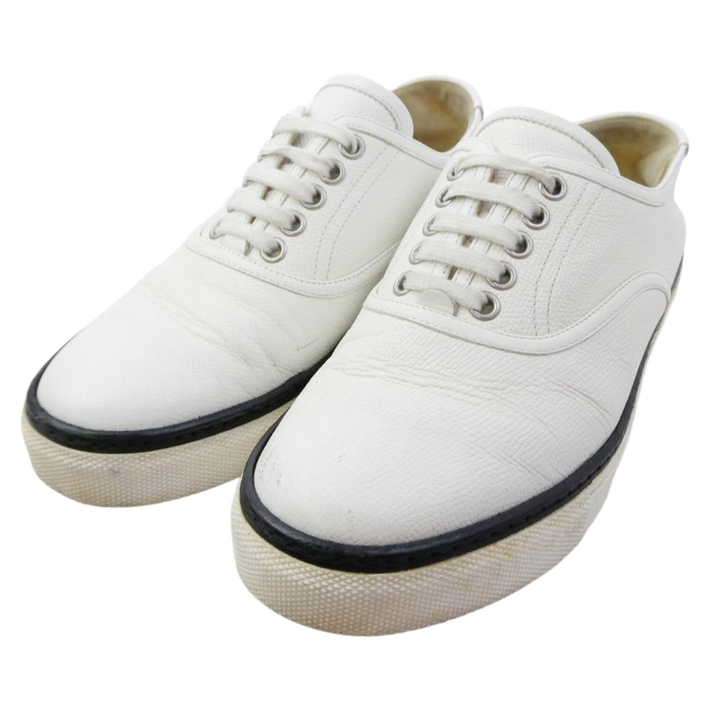 HERMES エルメス レザー ローカットスニーカー ホワイト系 36.5【中古】