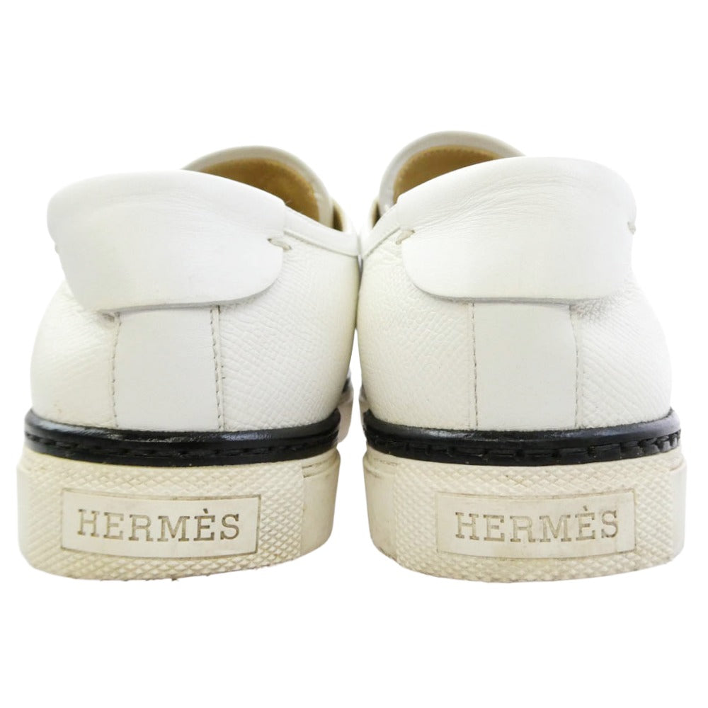HERMES エルメス レザー ローカットスニーカー ホワイト系 36.5【中古】