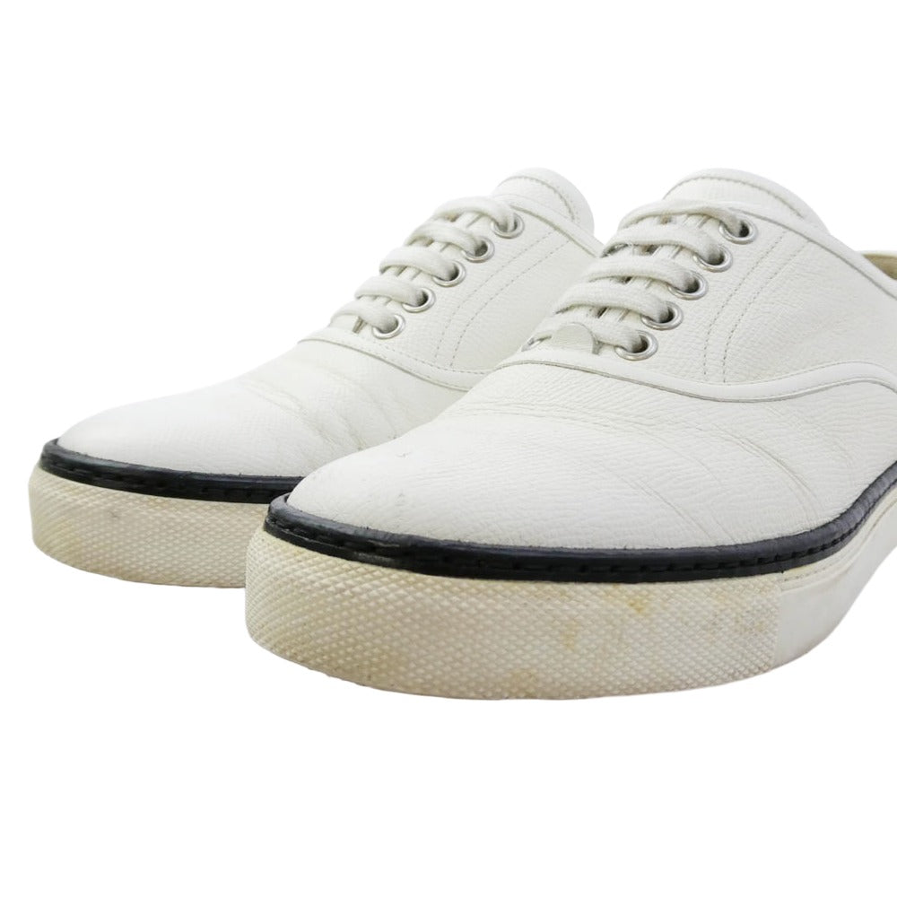 HERMES エルメス レザー ローカットスニーカー ホワイト系 36.5【中古】