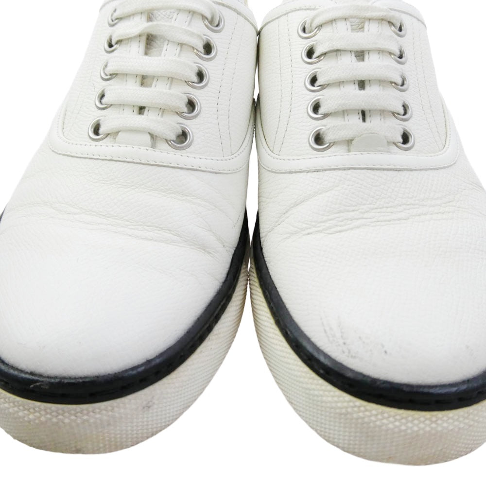 HERMES エルメス レザー ローカットスニーカー ホワイト系 36.5【中古】