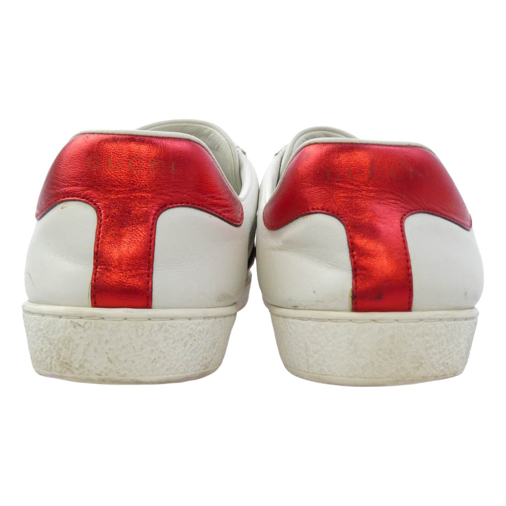 GUCCI グッチ 523469 エースライン レザー ローカットスニーカー ホワイト系 10【中古】