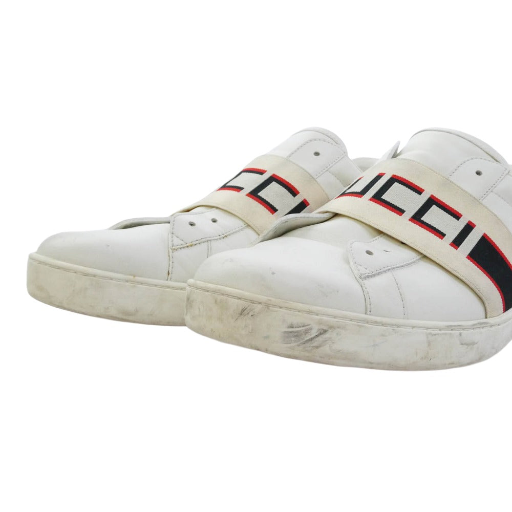 GUCCI グッチ 523469 エースライン レザー ローカットスニーカー ホワイト系 10【中古】