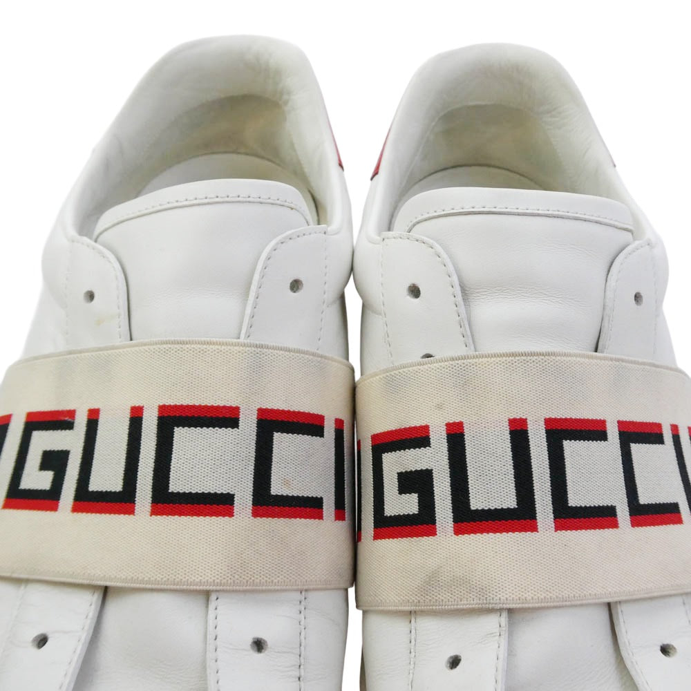 GUCCI グッチ 523469 エースライン レザー ローカットスニーカー ホワイト系 10【中古】