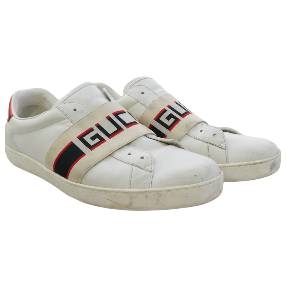 GUCCI グッチ 523469 エースライン レザー ローカットスニーカー ホワイト系 10【中古】