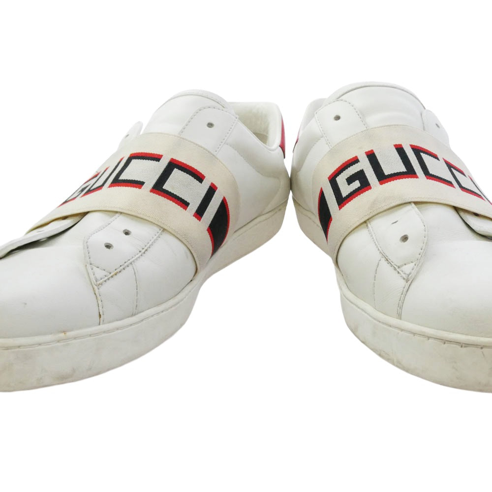 GUCCI グッチ 523469 エースライン レザー ローカットスニーカー ホワイト系 10【中古】