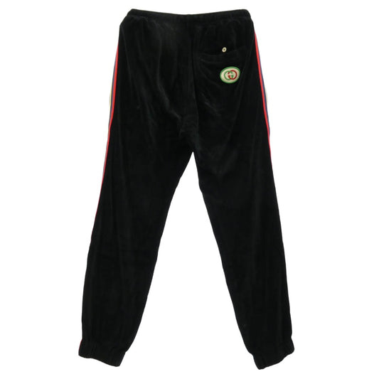 GUCCI グッチ 572917 XJA5W バックロゴ刺繍 シェリーライン ベロア ジョガー パンツ ブラック系 S【中古】