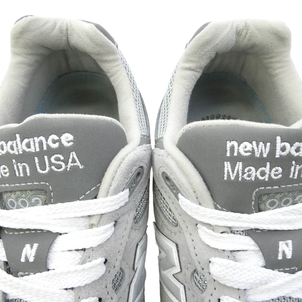 NEW BALANCE ニューバランス MR993GL 993 Gray スエード メッシュ スニーカー グレー系 26.5cm【中古】
