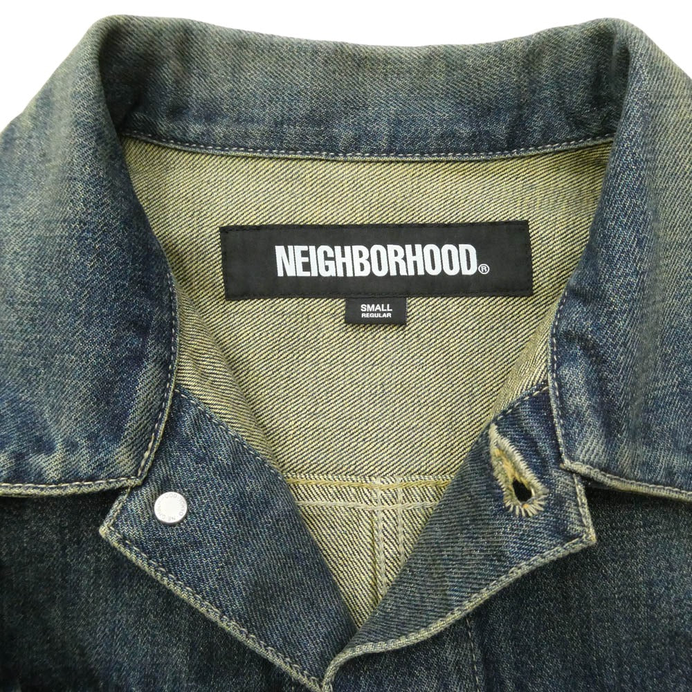NEIGHBORHOOD ネイバーフッド 24AW 242XBNH-JKM02 WASHED DENIM TYPE-1 JACKET 1stタイプ ウォッシュド Gジャン デニムジャケット インディゴブルー系 S【中古】