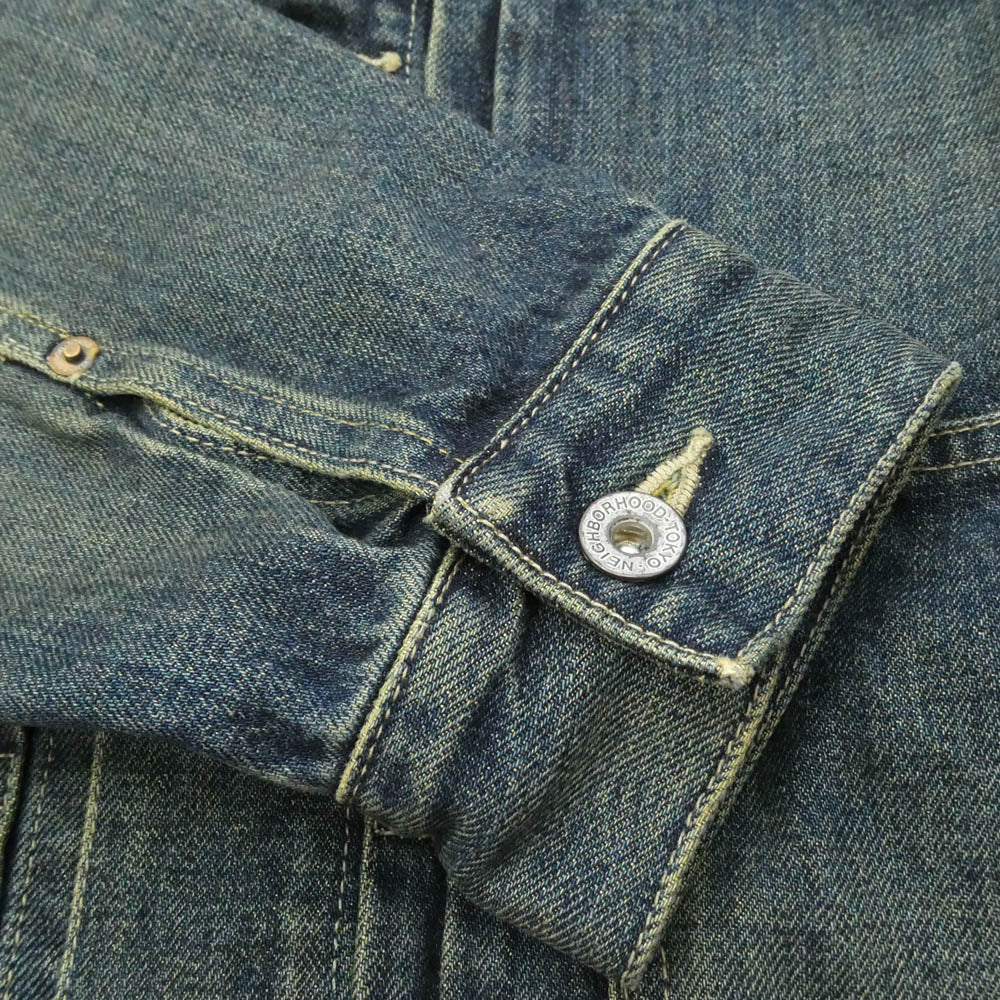 NEIGHBORHOOD ネイバーフッド 24AW 242XBNH-JKM02 WASHED DENIM TYPE-1 JACKET 1stタイプ ウォッシュド Gジャン デニムジャケット インディゴブルー系 S【中古】