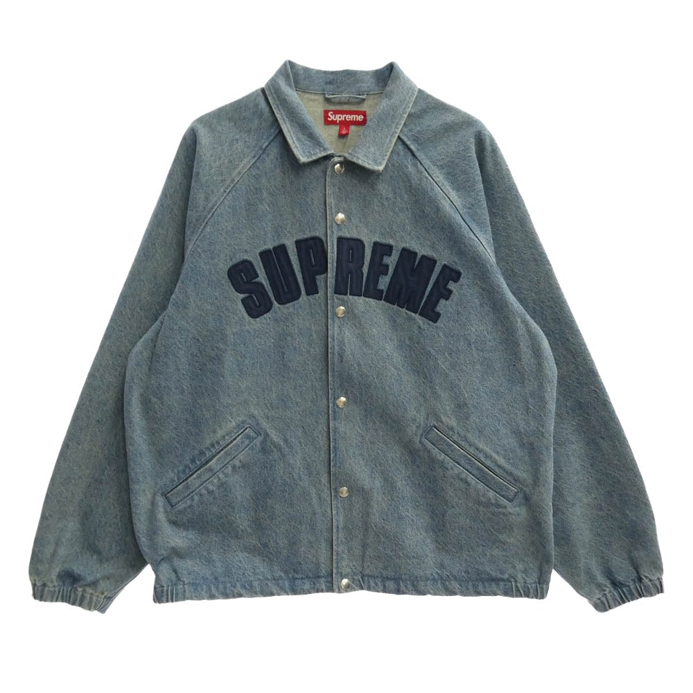 Supreme シュプリーム 25SS Arc Denim Coaches Jacket Washed Indigo アーチロゴ デニム ウォッシュド インディゴ コーチジャケット インディゴブルー系 L【美品】【中古】
