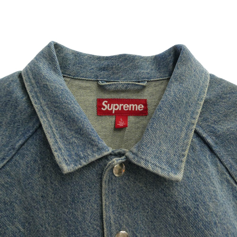 Supreme シュプリーム 25SS Arc Denim Coaches Jacket Washed Indigo アーチロゴ デニム ウォッシュド インディゴ コーチジャケット インディゴブルー系 L【美品】【中古】