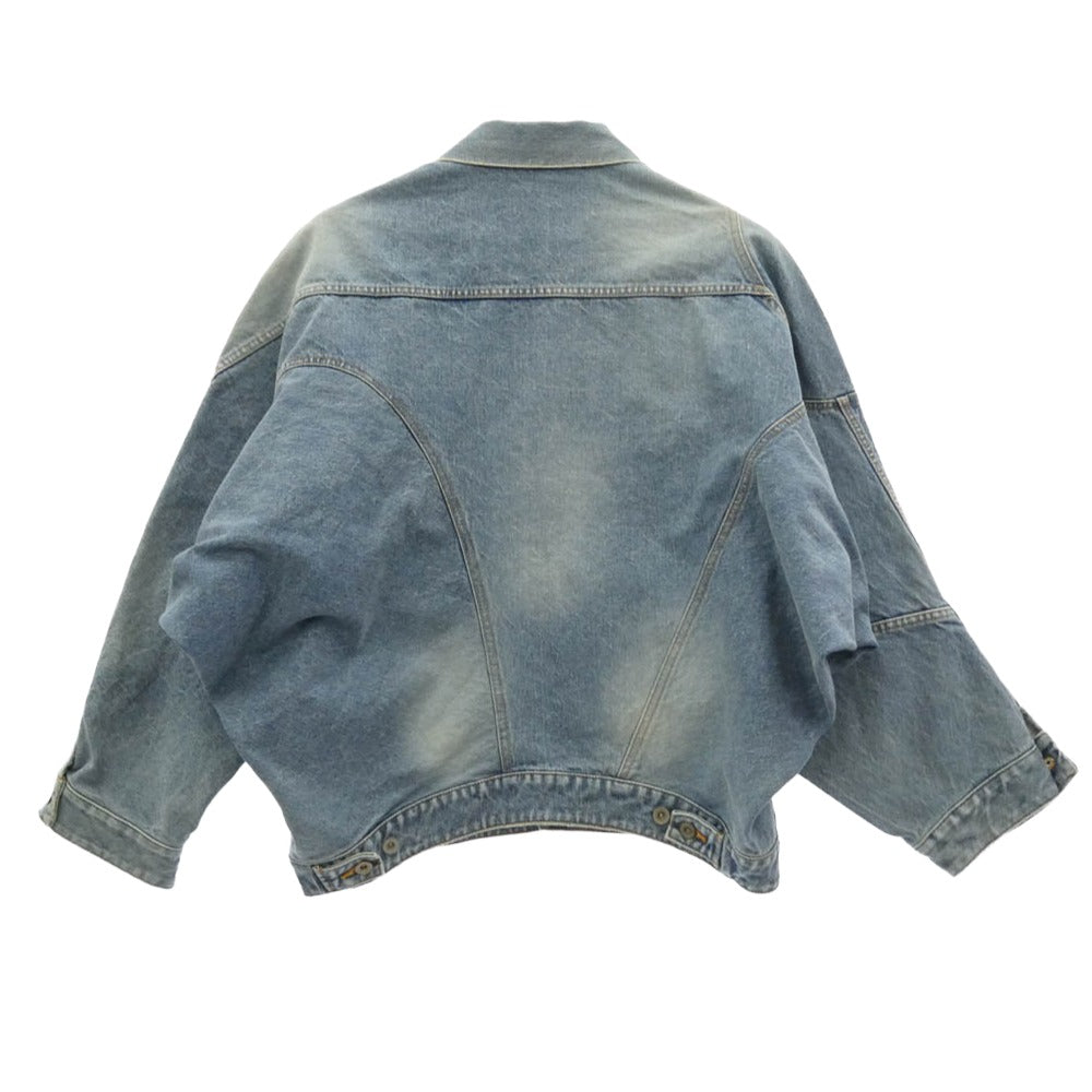 doublet ダブレット 25AW 25AW24BL235 DISTORTED CUTTING DENIM JACKET カッティング Gジャン デニムジャケット ライトブルー系 M【美品】【中古】