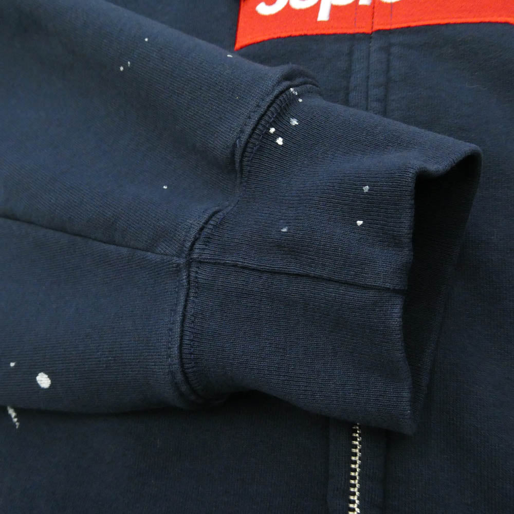 Supreme シュプリーム MM6 エムエムシックス 26SS x MM6 Maison Margiela エムエムシックス マルジェラ Box Logo Zip Up Hooded Sweatshirt ボックスロゴ ジップアップ フーディー パーカー ダークネイビー系 XL【中古】