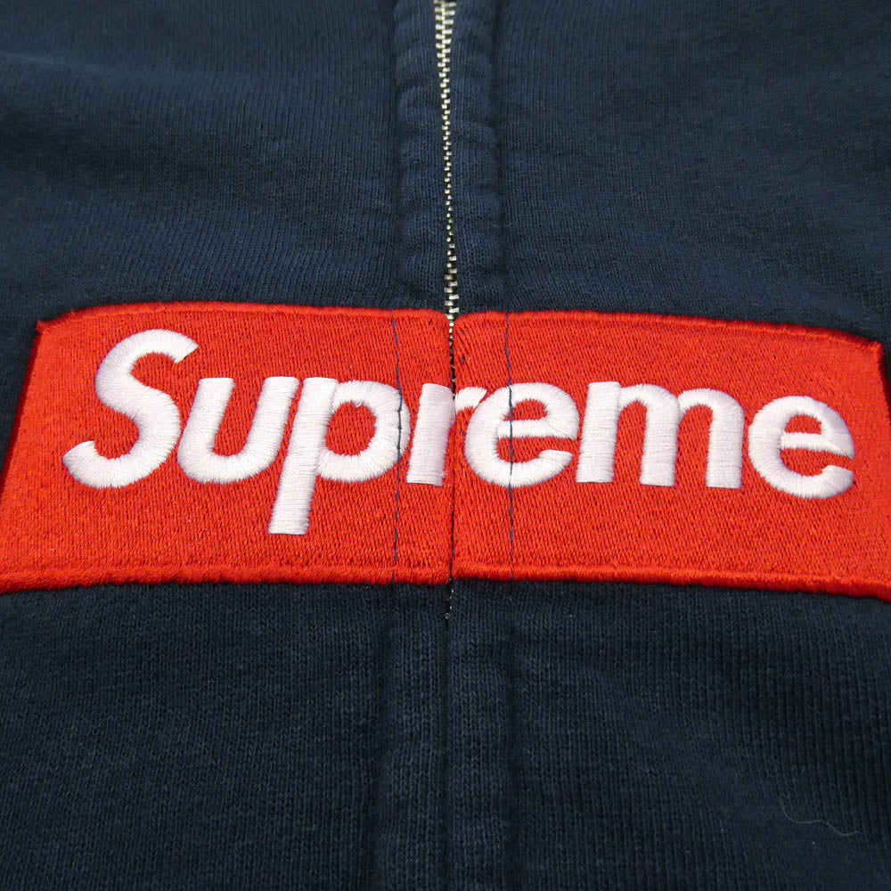 Supreme シュプリーム MM6 エムエムシックス 26SS x MM6 Maison Margiela エムエムシックス マルジェラ Box Logo Zip Up Hooded Sweatshirt ボックスロゴ ジップアップ フーディー パーカー ダークネイビー系 XL【中古】