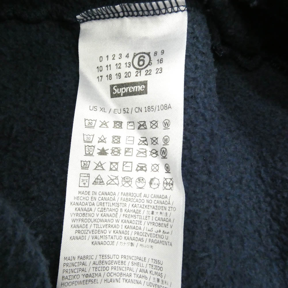 Supreme シュプリーム MM6 エムエムシックス 26SS x MM6 Maison Margiela エムエムシックス マルジェラ Box Logo Zip Up Hooded Sweatshirt ボックスロゴ ジップアップ フーディー パーカー ダークネイビー系 XL【中古】