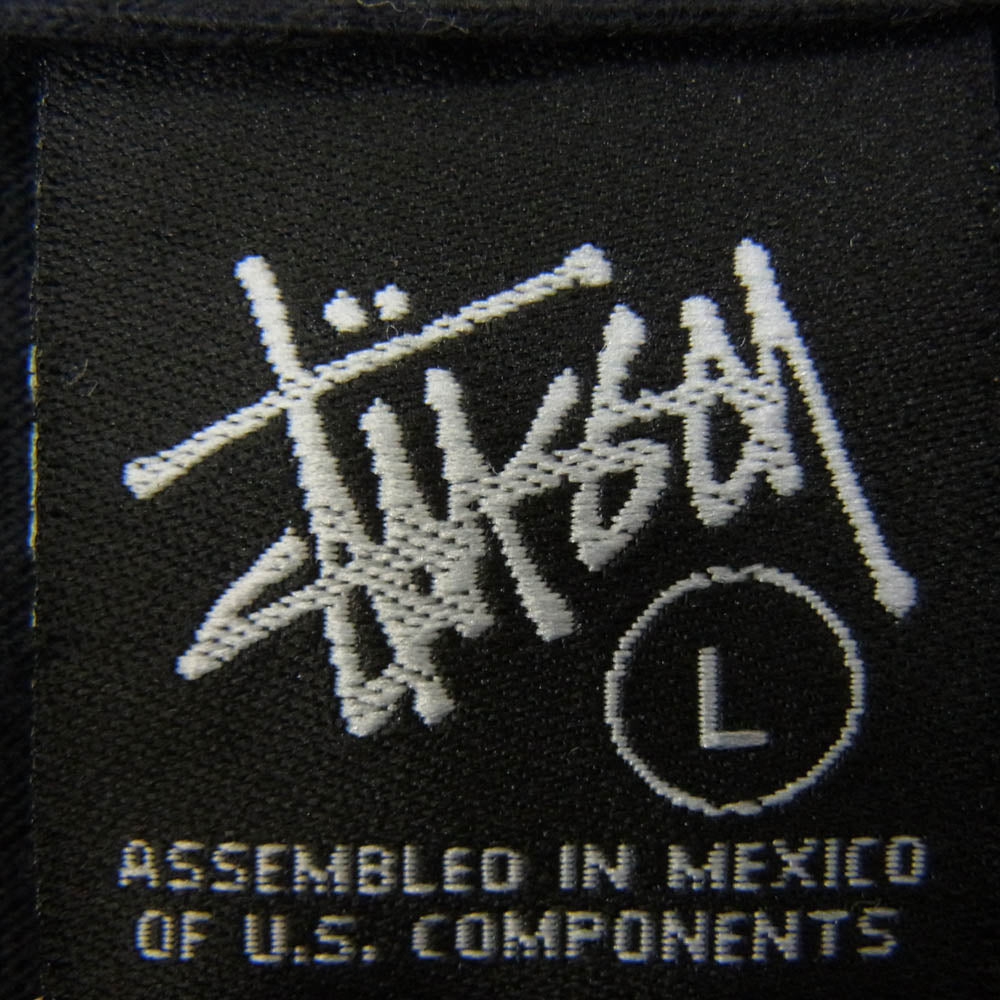 STUSSY ステューシー 00s 復刻 25周年 SPRING 1995 WORK STREET プリント Tシャツ 半袖カットソー ブラック系 L【中古】