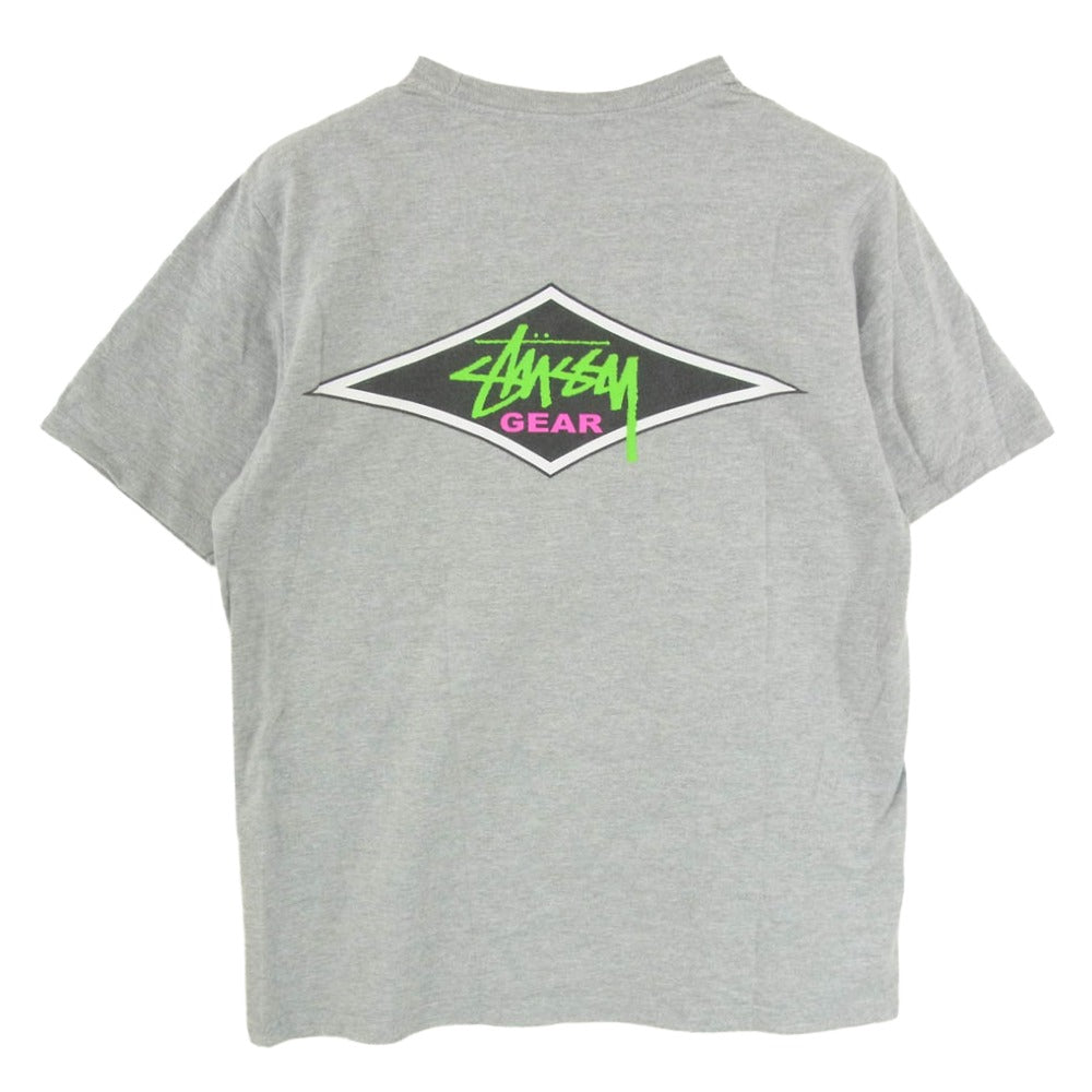 STUSSY ステューシー GEAR ショーンフォント バックプリント Tシャツ 半袖カットソー グレー系 M【中古】