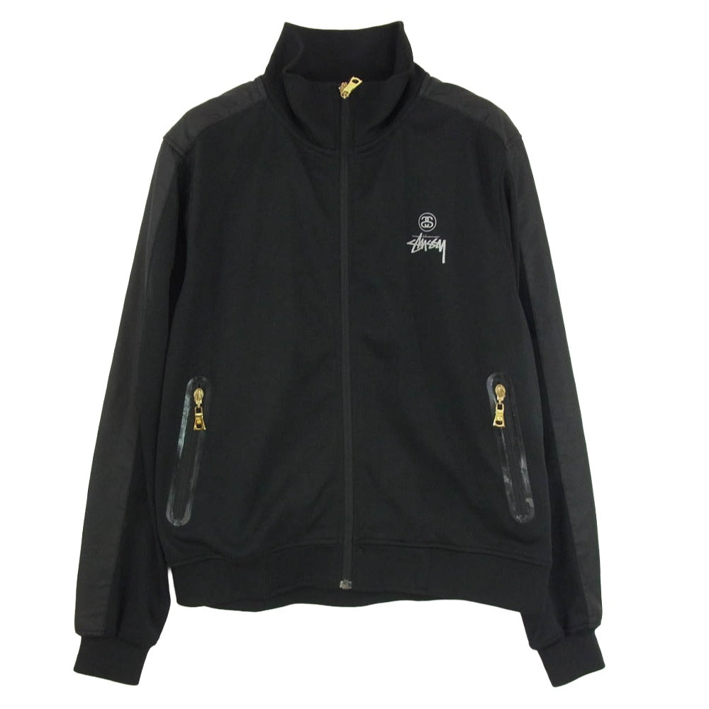 STUSSY ステューシー ナイロン切替 ストック ロゴプリント トラックジャケット ブラック系 S【中古】