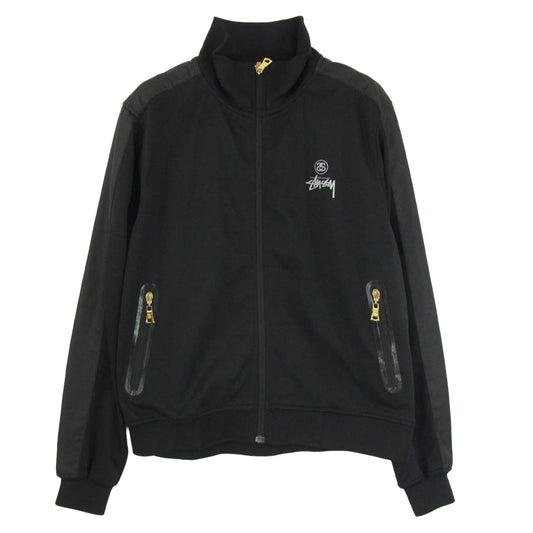 STUSSY ステューシー ナイロン切替 ストック ロゴプリント トラックジャケット ブラック系 S【中古】