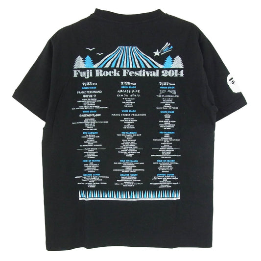 A BATHING APE アベイシングエイプ 14SS FUJI ROCK FESTIVAL 2014 フジロック 2014年 Tシャツ 半袖カットソー ブラック系 S【中古】